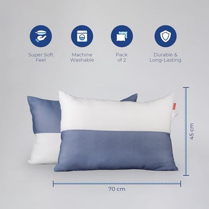 zinnia Jersey Pillow Dual Color Design | Set of 2 (27 X 16 Inch or 45 X 70 CM)