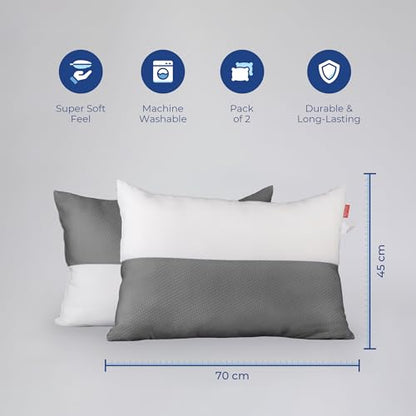 zinnia Jersey Pillow Dual Color Design | Set of 2 (27 X 16 Inch or 45 X 70 CM)