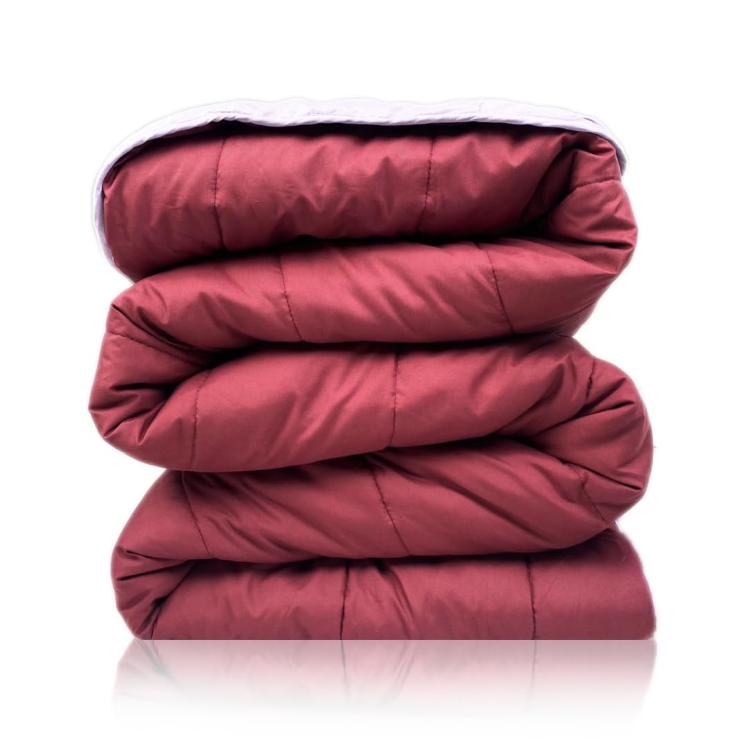 Light Purple and Burgundy Reversible Solid Comforter