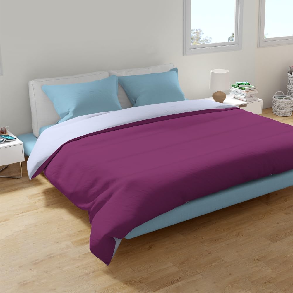 Purple and Light Grey Reversible Solid Comforter