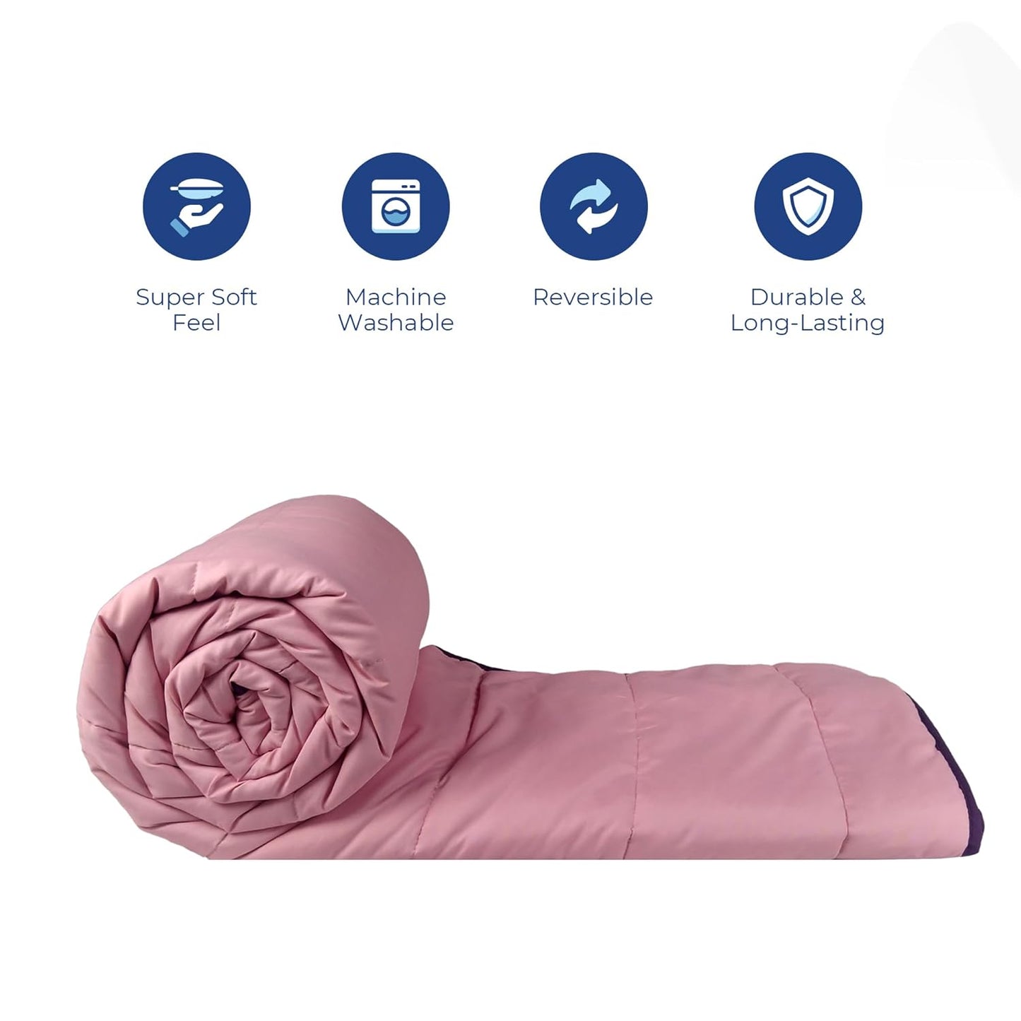Plum and Blush Reversible Solid Comforter