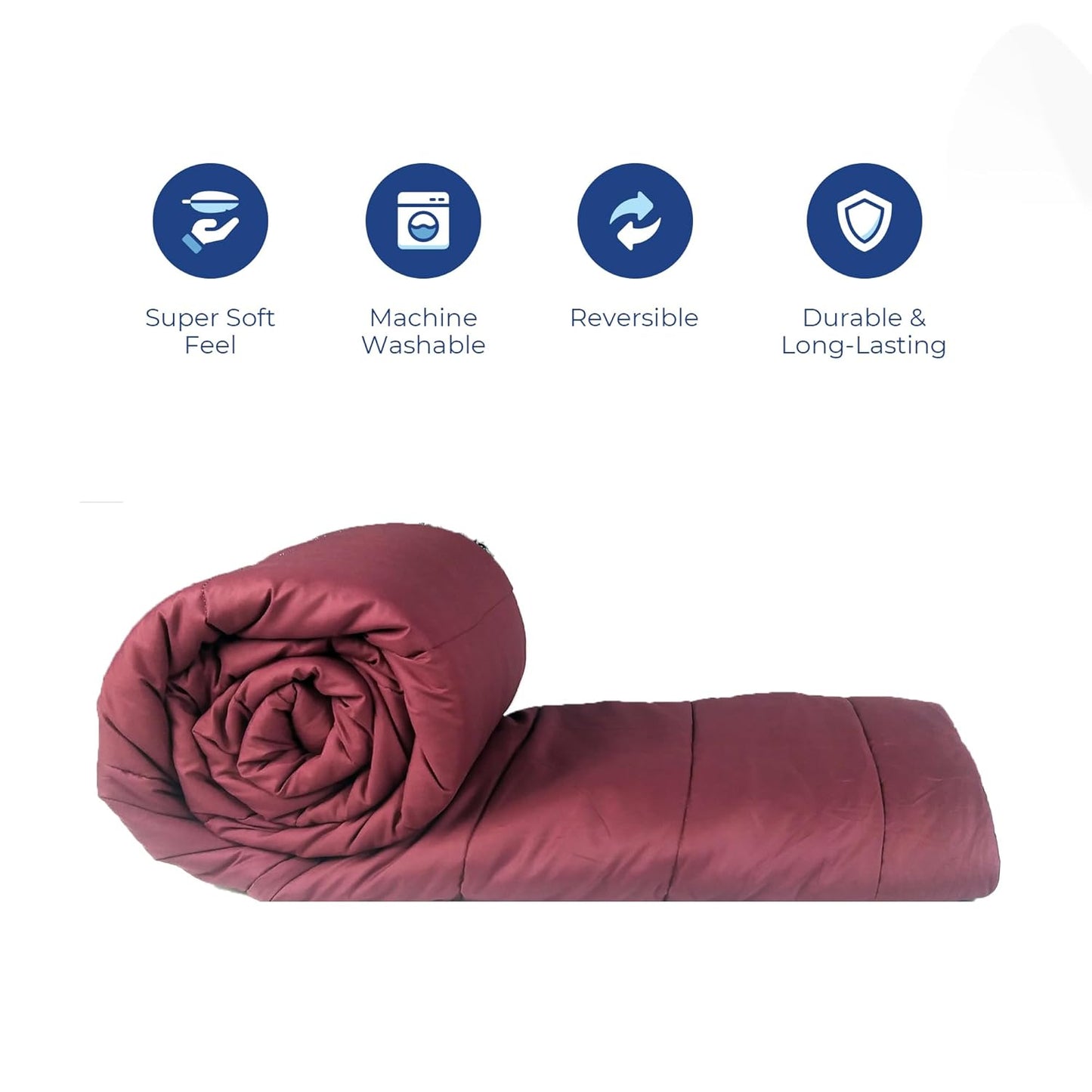 Light Purple and Burgundy Reversible Solid Comforter