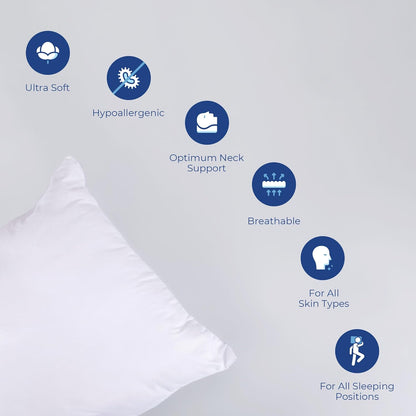 Comfort Soft pillow for Sleeping, White, Pack of 2