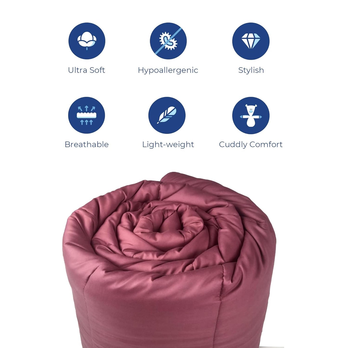 Light Purple and Burgundy Reversible Solid Comforter