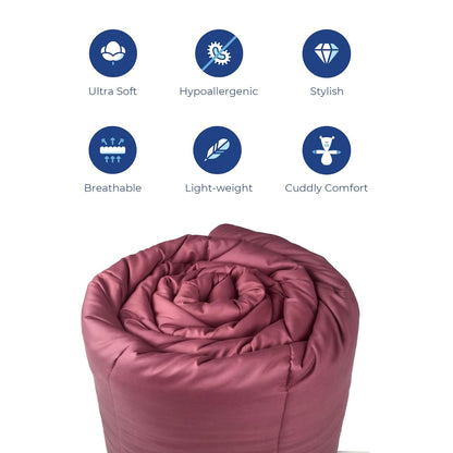 Light Purple and Burgundy Reversible Solid Comforter