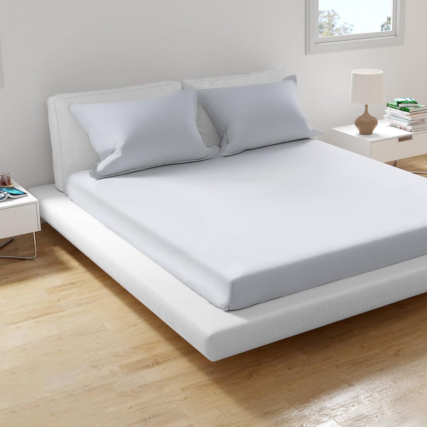 Super Soft microfibre solid bedsheet with pillow cover - Ash Grey
