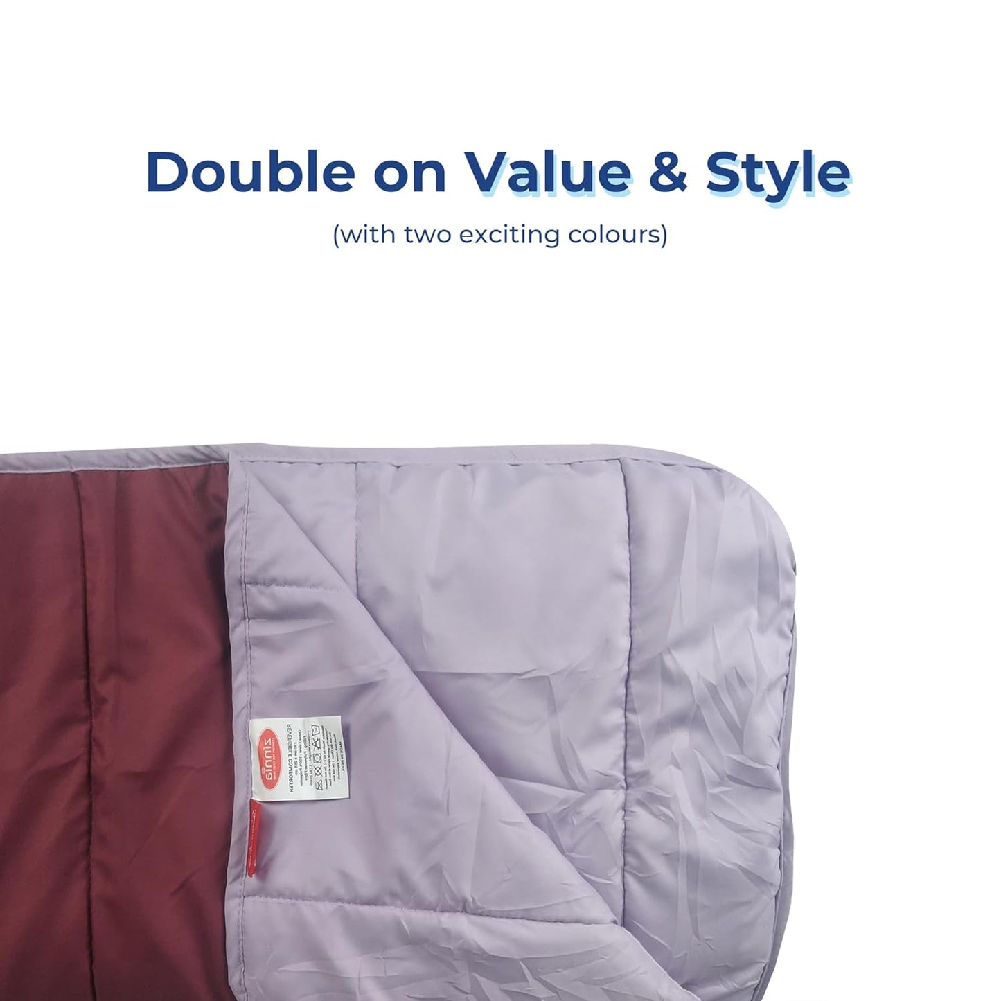 Light Purple and Burgundy Reversible Solid Comforter