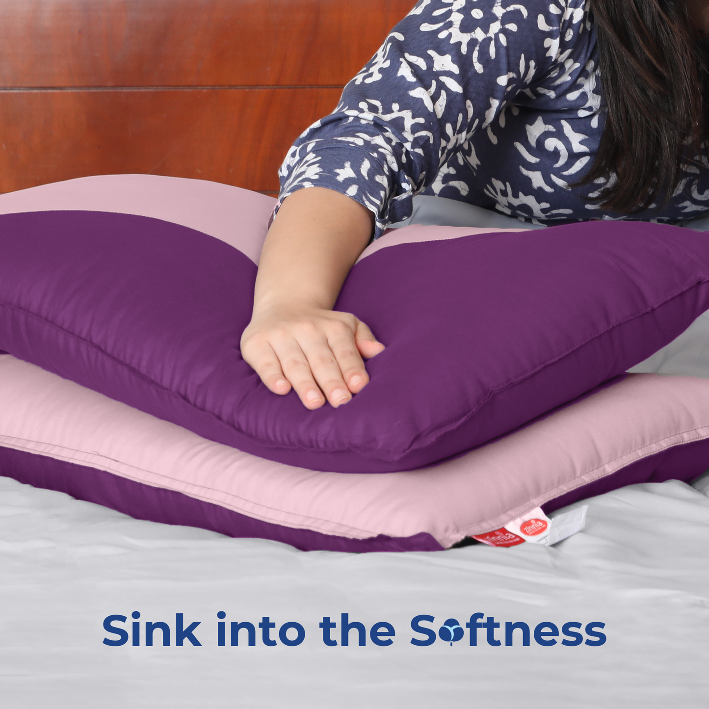 Diagonal Super Soft  pillow for sleeping, Basic size 41 x 61 cm - pack of 2