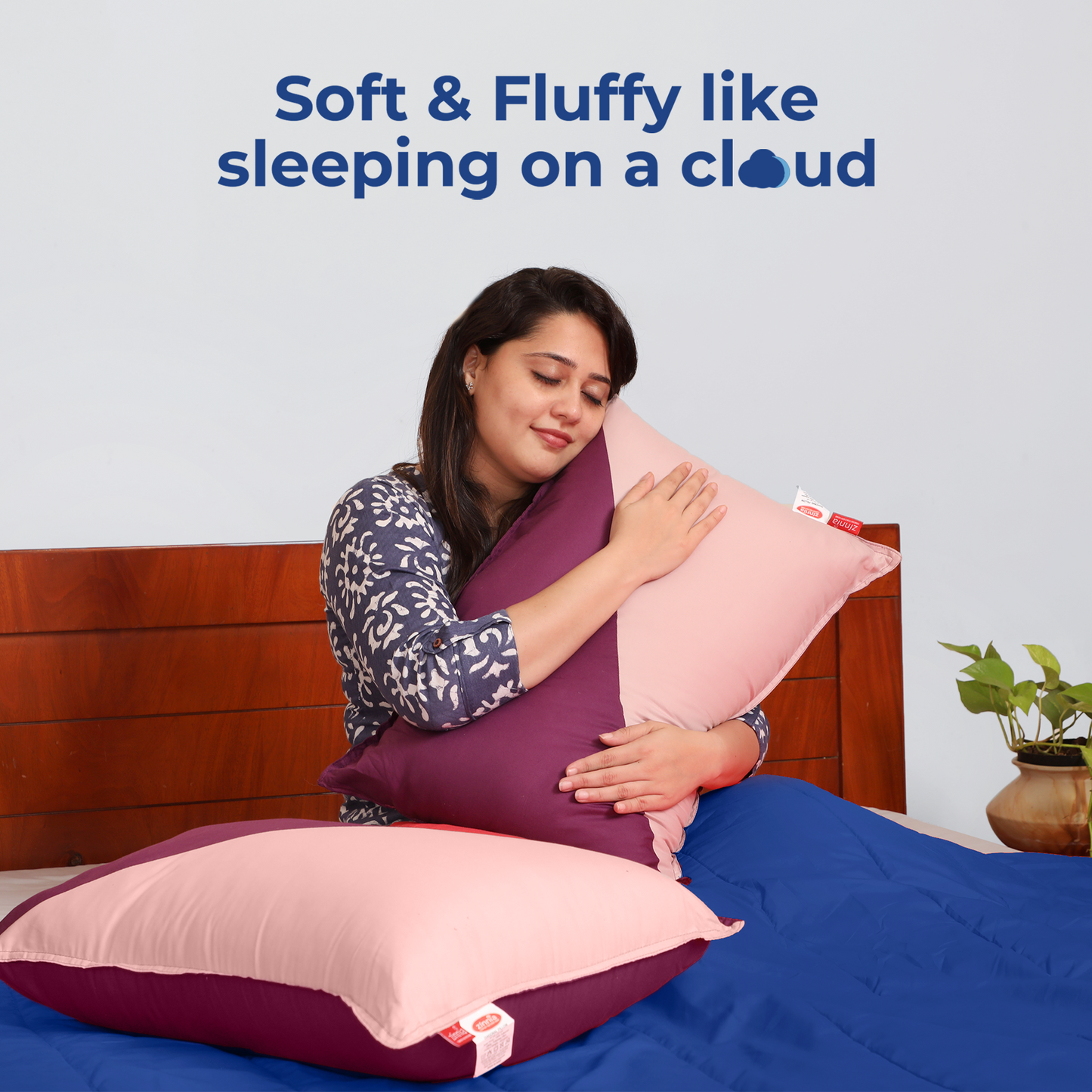 Diagonal Super Soft  pillow for sleeping, Basic size 41 x 61 cm - pack of 2