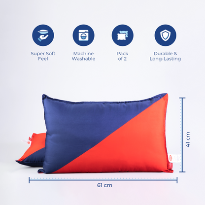 Diagonal Super Soft  pillow for sleeping, Basic size 41 x 61 cm - pack of 2