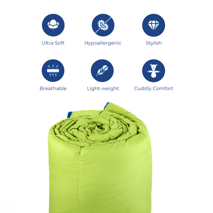 Bright Green and Deep Blue Reversible Solid Comforter