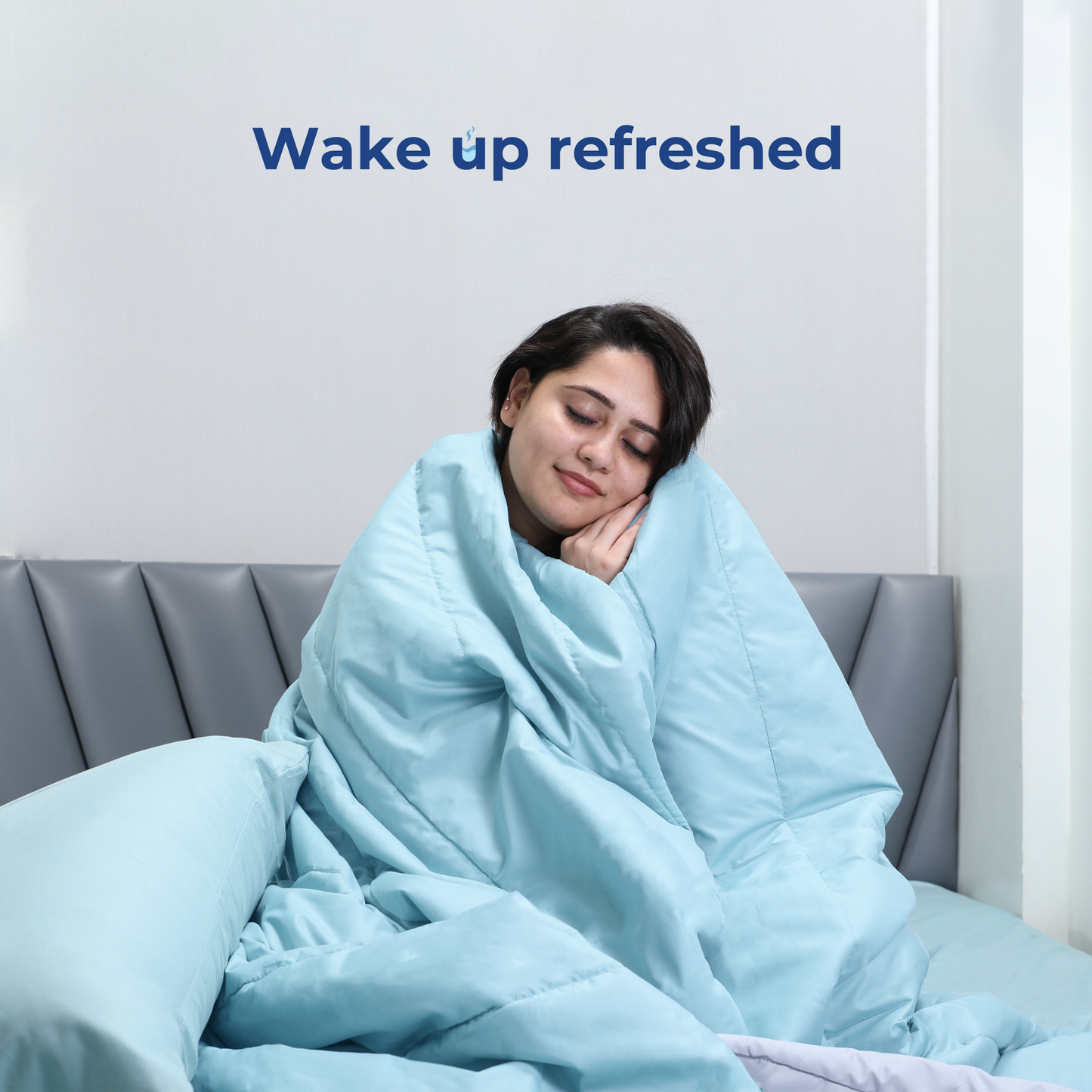 Light Blue and Light Grey Reversible Solid Comforter