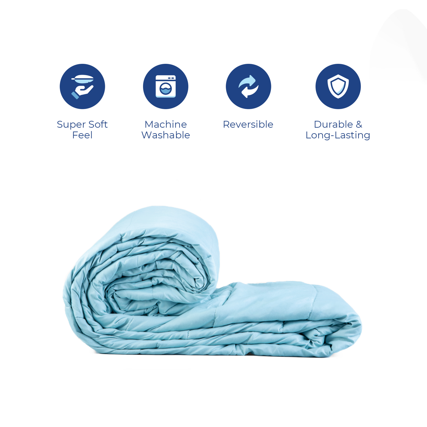 Light Blue and Light Grey Reversible Solid Comforter