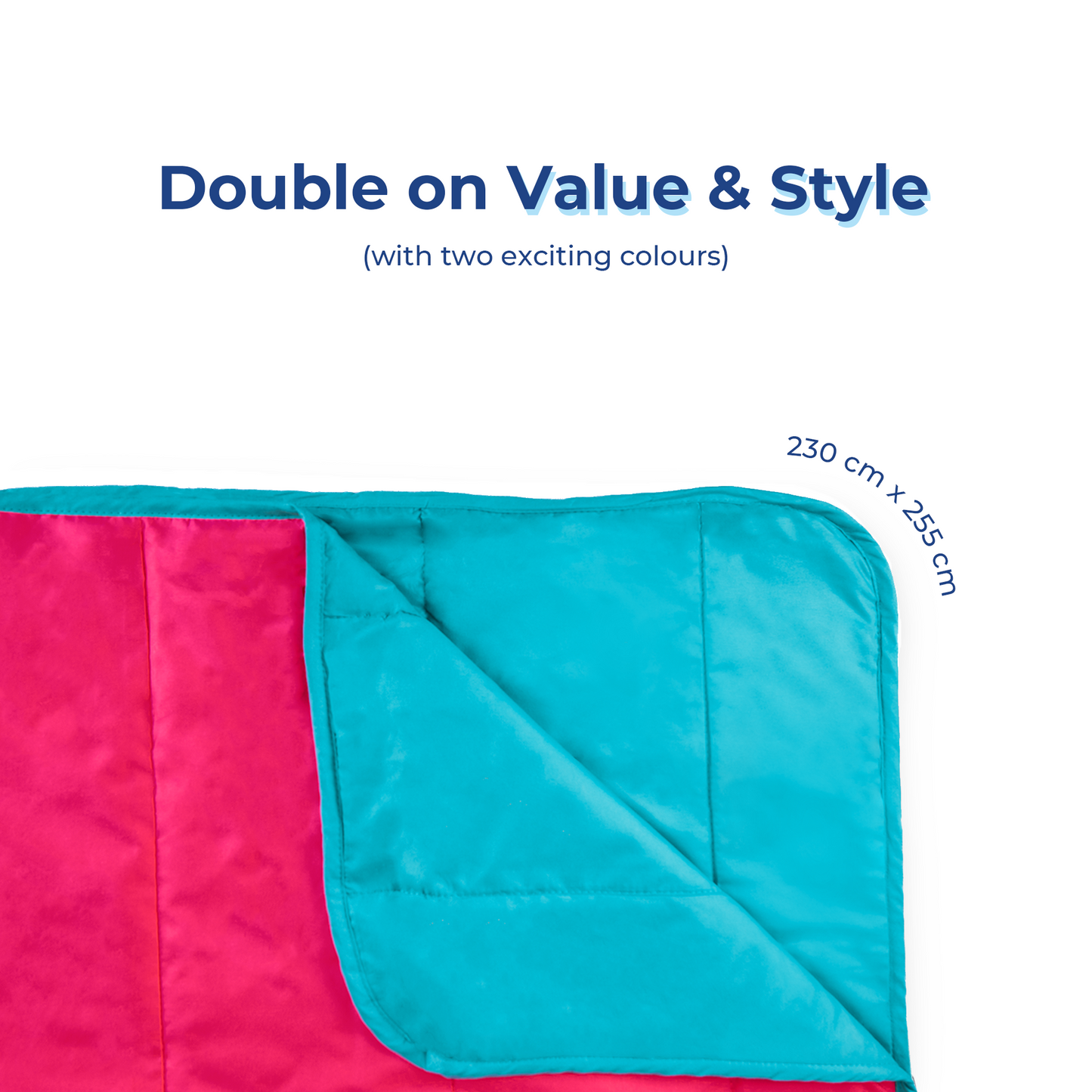 Pink & Teal Reversible Solid Comforter