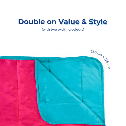 Pink & Teal Reversible Solid Comforter