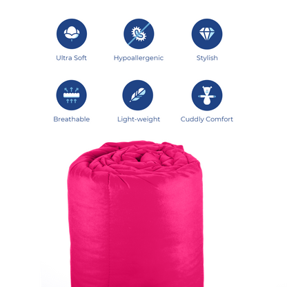Pink & Teal Reversible Solid Comforter