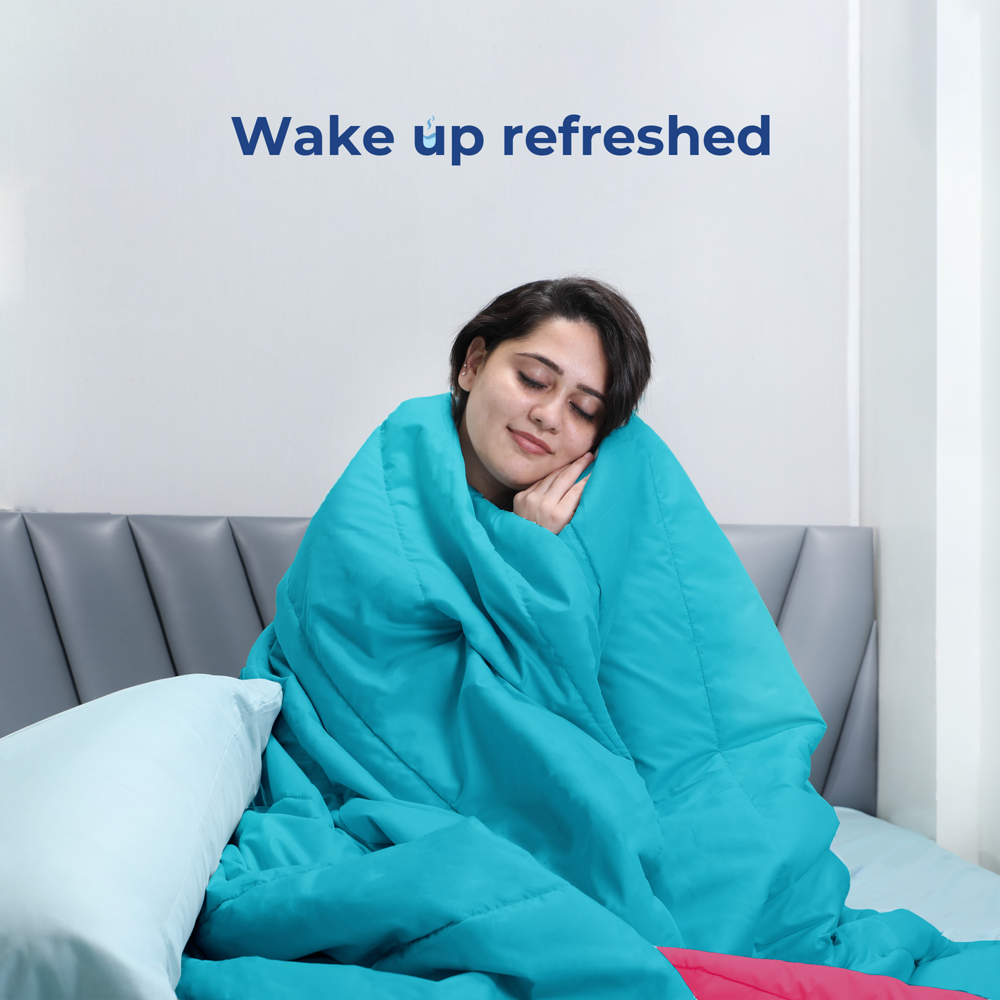 Pink & Teal Reversible Solid Comforter