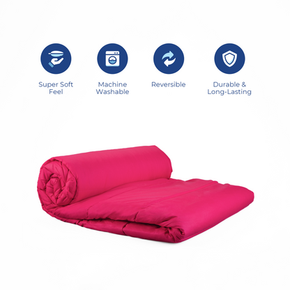 Pink & Teal Reversible Solid Comforter