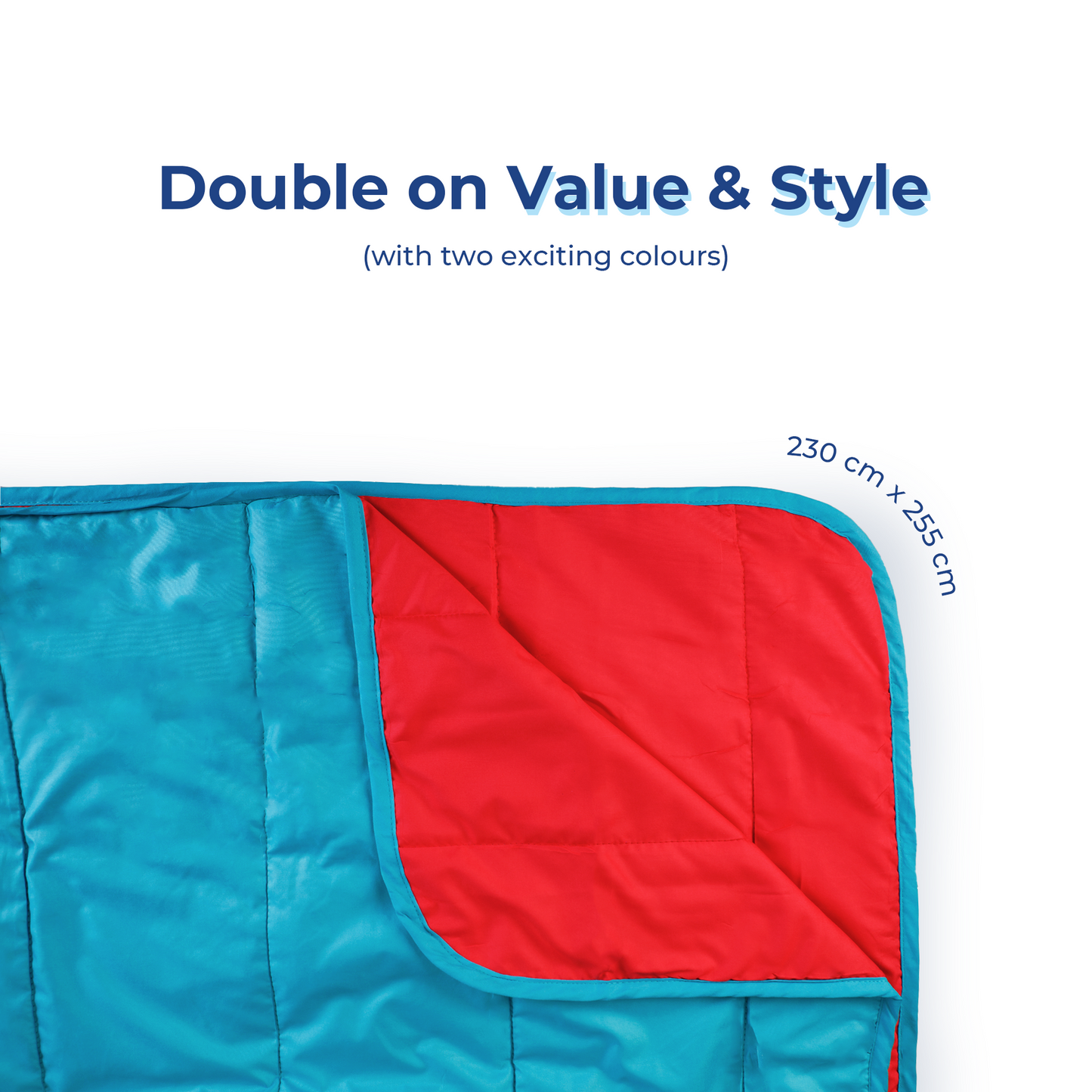 Red and Bright Aqua Reversible Solid Comforter