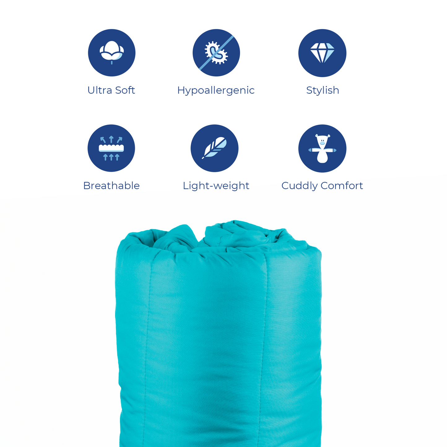 Red and Bright Aqua Reversible Solid Comforter