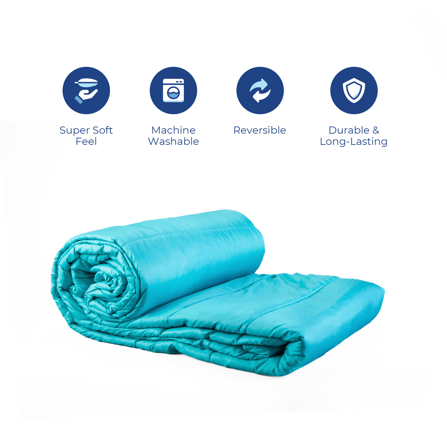 Red and Bright Aqua Reversible Solid Comforter