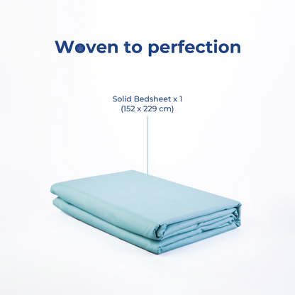 Super Soft microfibre solid bedsheet with pillow cover - Light Blue