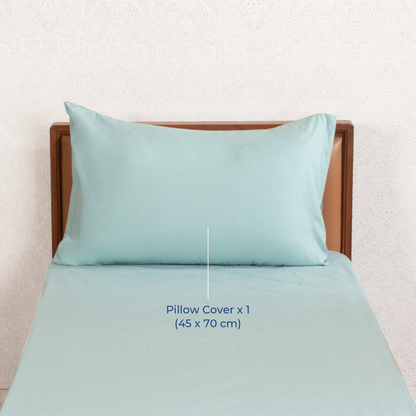 Super Soft microfibre solid bedsheet with pillow cover - Light Blue
