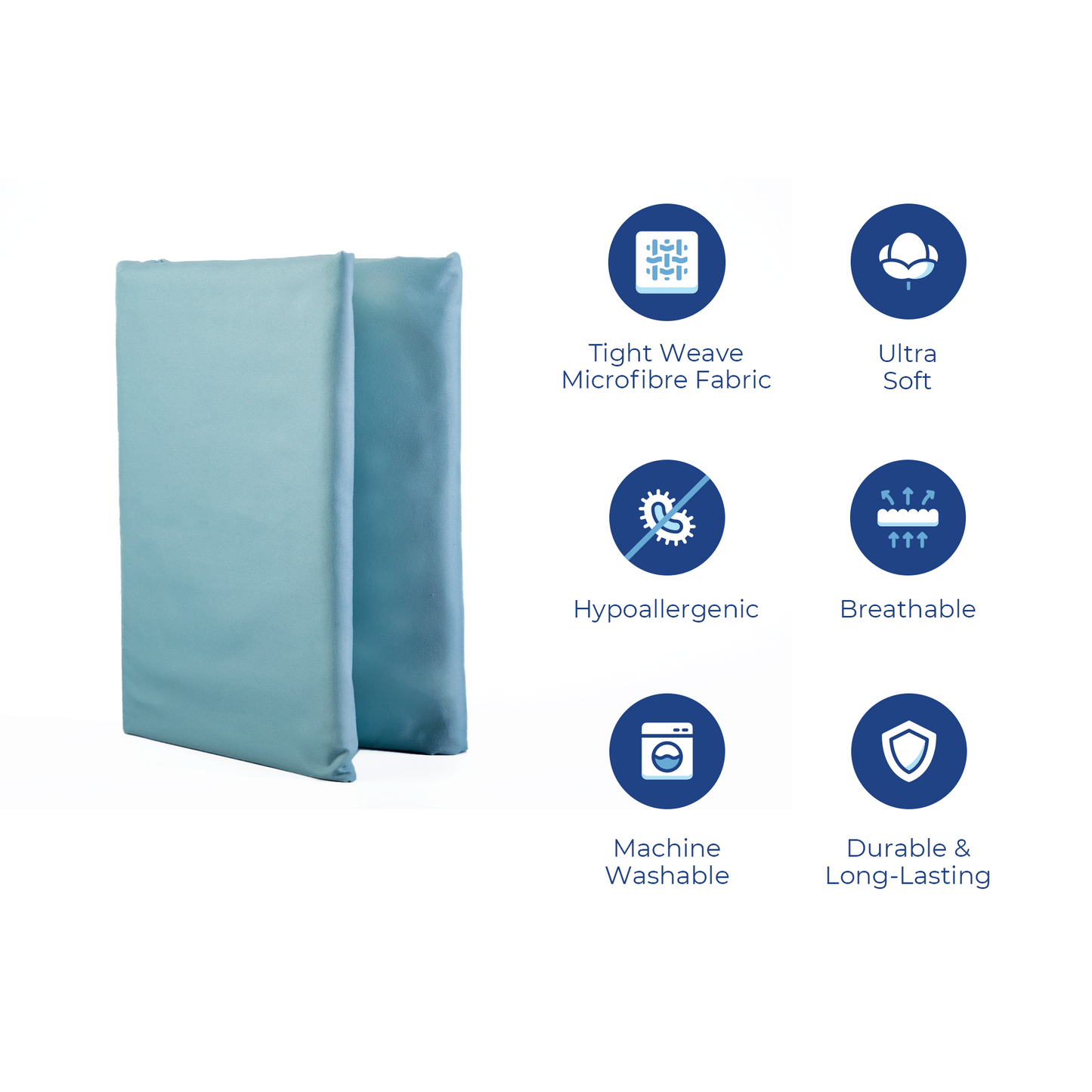 Super Soft microfibre solid bedsheet with pillow cover - Light Blue