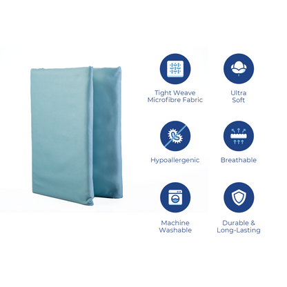 Super Soft microfibre solid bedsheet with pillow cover - Light Blue