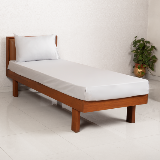 Super Soft microfibre solid bedsheet with pillow cover - Ash Grey